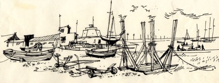 Paul Sharp - Mid 20th Century Pen and Ink Drawing, Slaughden