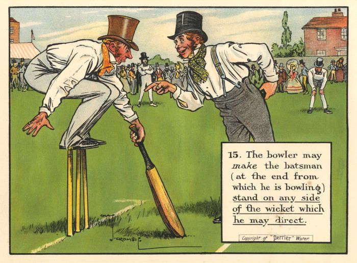 Mid 20th Century Lithograph - Perrier Print - The Rules of Cricket