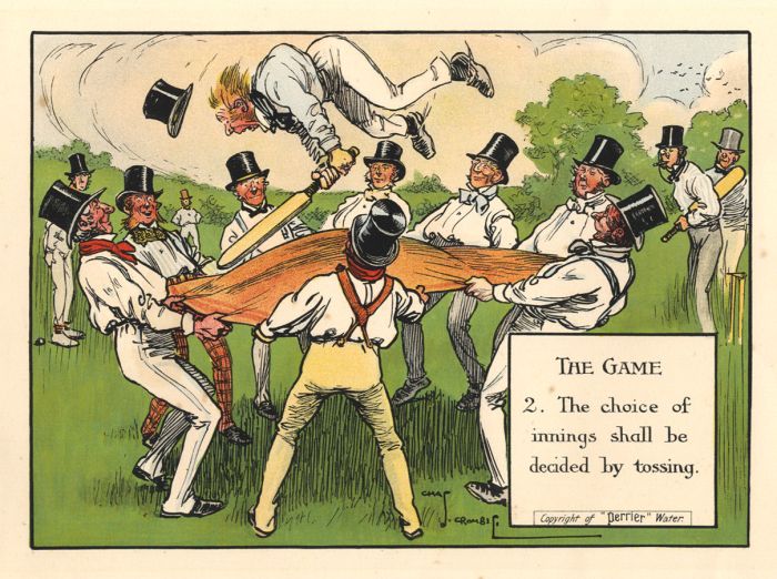 Mid 20th Century Lithograph - Perrier Print - The Rules of Cricket