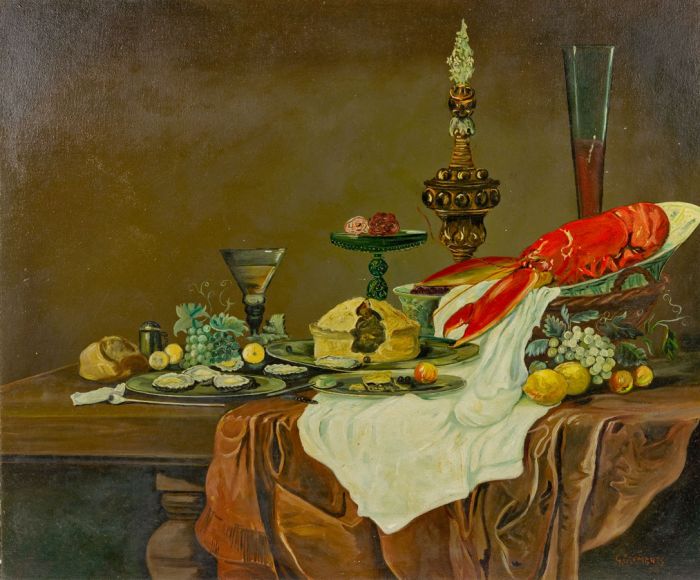 G Clements - 1974 Oil, Still Life with Lobster