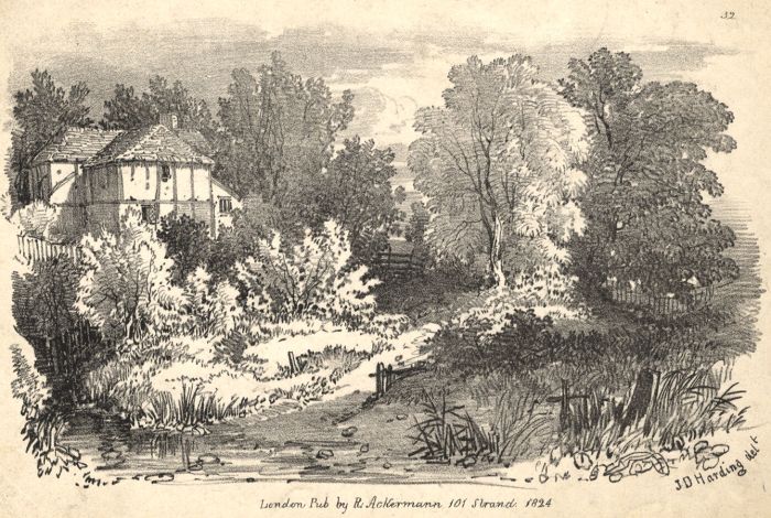 J.D. Harding - 1824 Lithograph, Country Scene