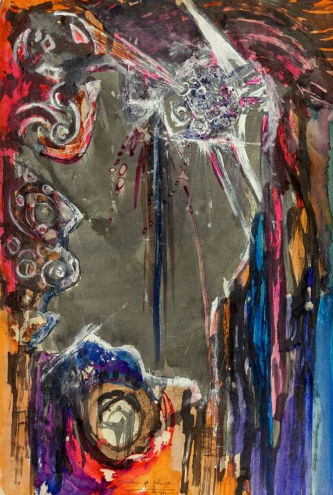 Gordon H. Bell - 1962 Mixed Media, Abstract Composition