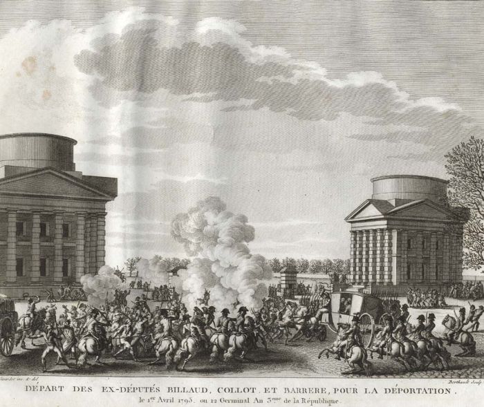 Pierre Gabriel Berthault after Girardet - 1795 Engraving, Depart des Ex-Deputes