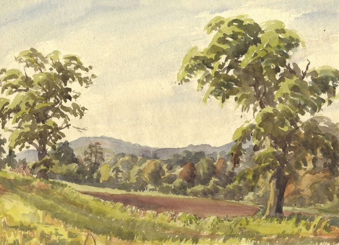 Jean M. Blair - 1956 Watercolour, Albury, Surrey