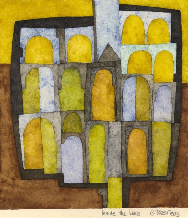 G. Tozer - 1973 Watercolour, Inside the Walls