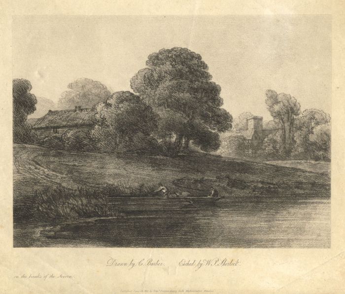 W.P. Sherlock - 1811 Etching, On the Banks of the Severn