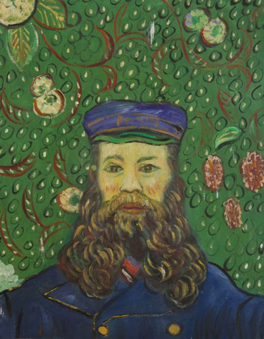 Original Contemporary Studio Oil Painting, Portrait of Postman After Van Gogh