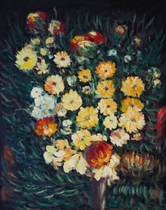 Original Contemporary Studio Oil Painting, Flowers