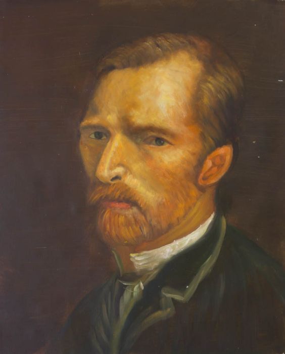 Original Contemporary Studio Oil Painting, Self-Portrait After Van Gogh