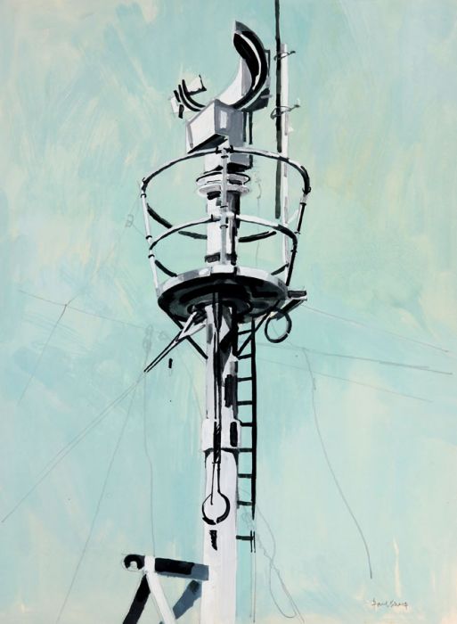 Paul Sharp - 1963 Gouache, Radar Scanner