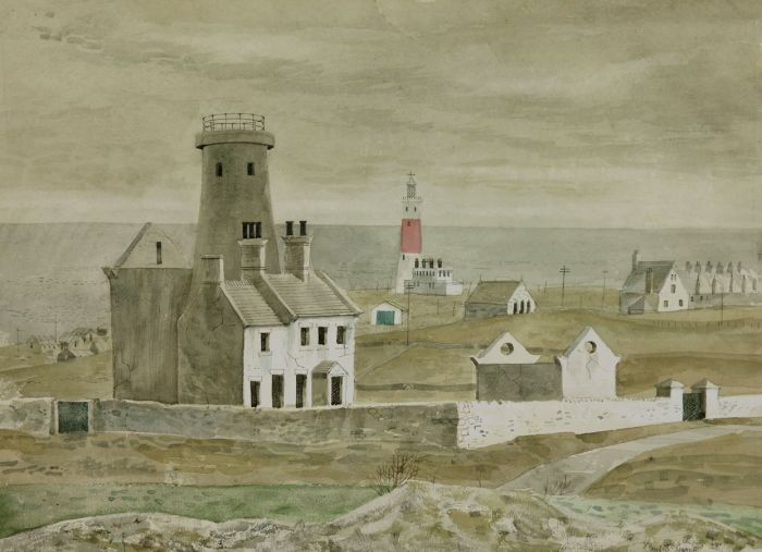 Paul Sharp - Mid 20th Century Watercolour, Lighthouse, Isle of Portland