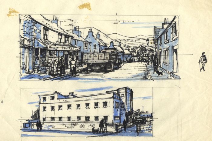 Paul Sharp - Mid 20th Century Pen and Ink Drawing, High Street Studies