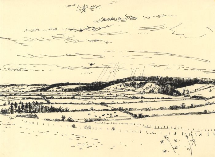Paul Sharp - Mid 20th Century Pen and Ink Drawing, Landscape