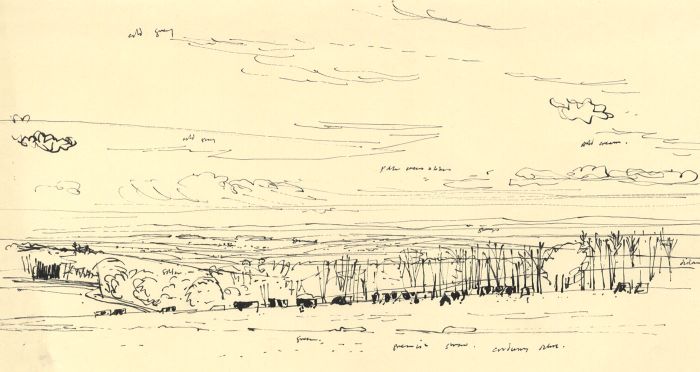 Paul Sharp - Mid 20th Century Pen and Ink Drawing, Landscape