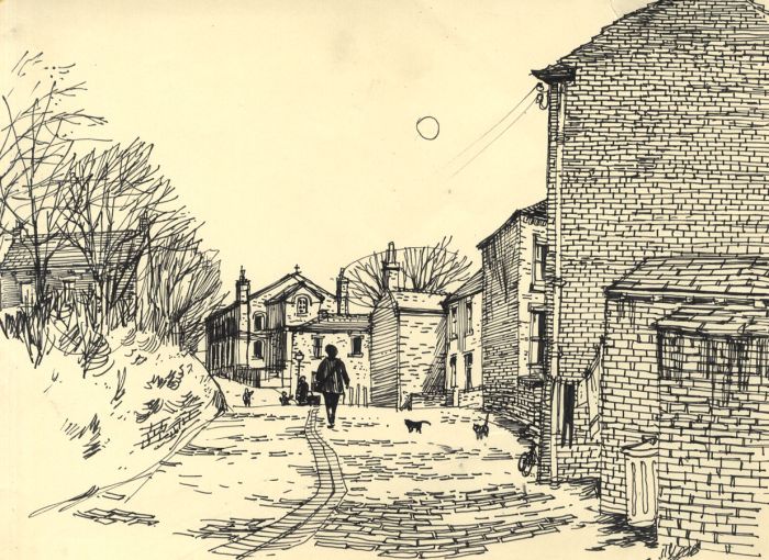 Paul Sharp - Mid 20th Century Pen and Ink Drawing, Cobbled Street