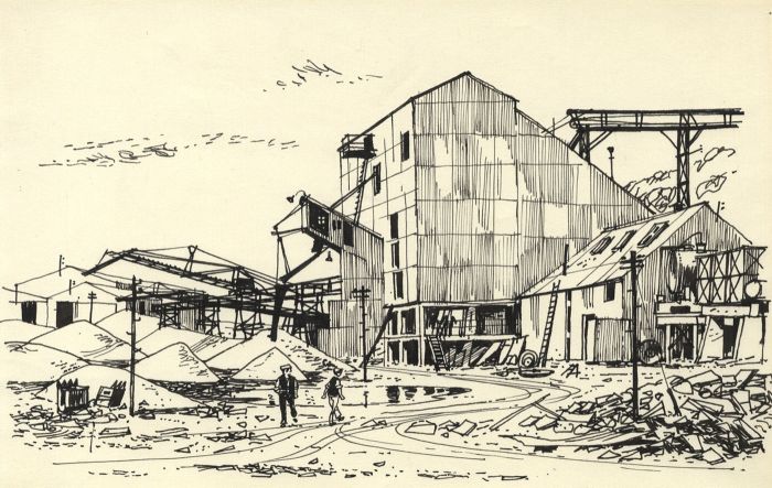 Paul Sharp - Mid 20th Century Pen and Ink Drawing, Construction Site