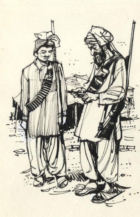 Paul Sharp - Mid 20th Century Pen and Ink Drawing, Militia