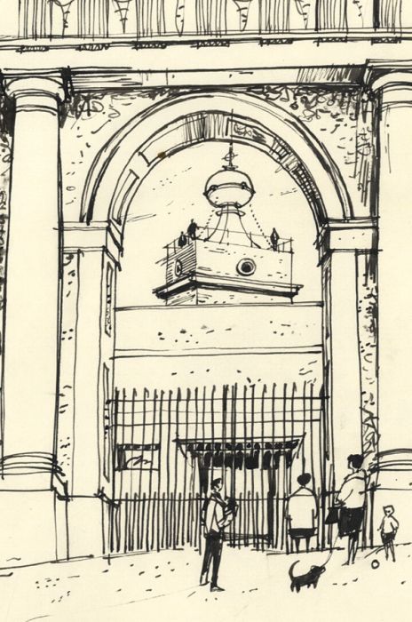 Paul Sharp - 1963 Pen and Ink Drawing, West Wycombe Follies, Bucks