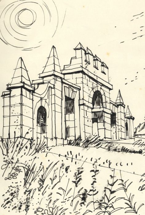 Paul Sharp - 1963 Pen and Ink Drawing, Grange Arch, Creech, Dorset