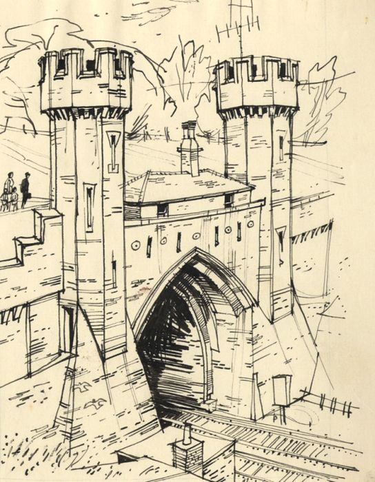 Paul Sharp - 1963 Pen and Ink Drawing, Clayton Tunnel Entrance, Sussex