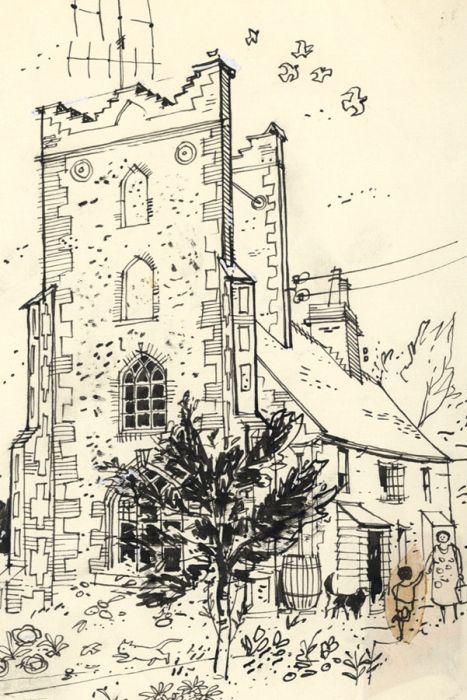 Paul Sharp - 1963 Pen and Ink Drawing, Tattingstone Wonder, Suffolk