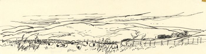 Paul Sharp - Mid 20th Century Pen and Ink Drawing, Landscape