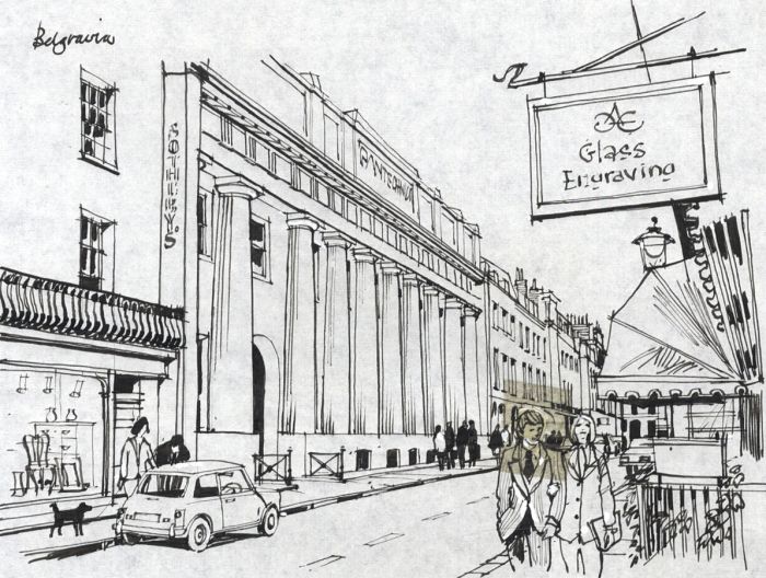 Paul Sharp - Mid 20th Century Pen and Ink Drawing, Belgravia, London
