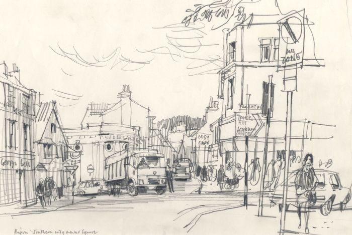 Paul Sharp - Mid 20th Century Graphite Drawing, Ripon, Yorkshire