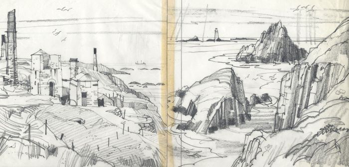 Paul Sharp - Mid 20th Century Graphite Drawing, Book Cover Design