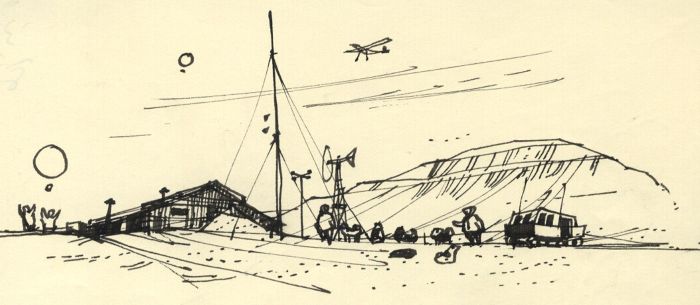 Paul Sharp - Mid 20th Century Pen and Ink Drawing, Weather Station
