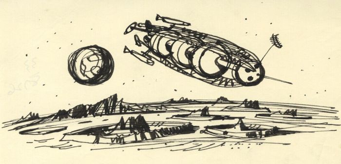Paul Sharp - Mid 20th Century Pen and Ink Drawing, Space Travel