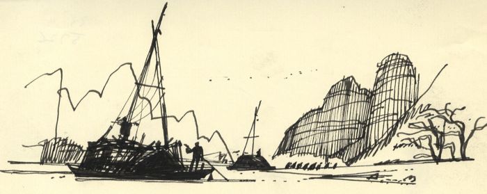 Paul Sharp - Mid 20th Century Pen and Ink Drawing, View, China