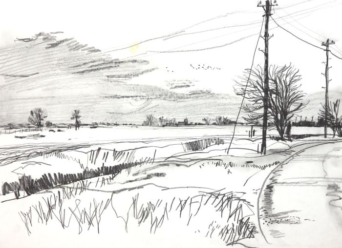 Paul Sharp - Mid 20th Century Graphite Drawing, Rye, East Sussex