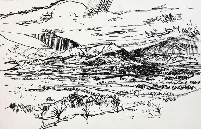 Paul Sharp - Mid 20th Century Pen and Ink Drawing, Landscape