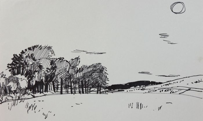 Paul Sharp - Mid 20th Century Pen and Ink Drawing, Landscape