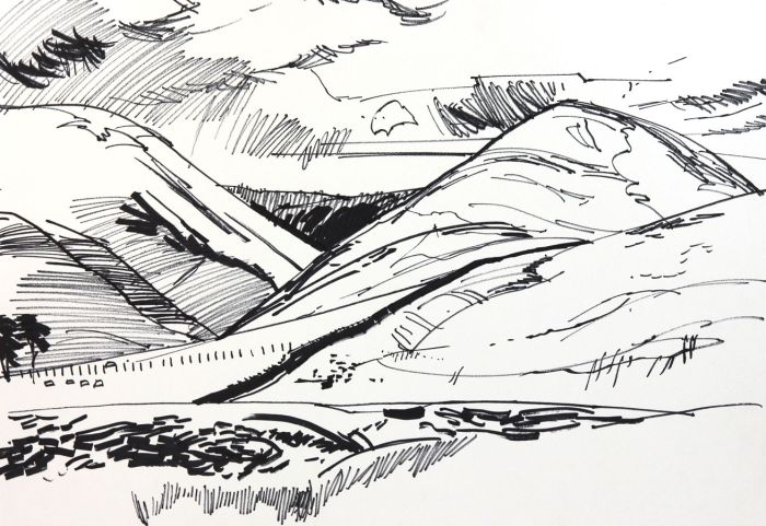 Paul Sharp - Mid 20th Century Pen and Ink Drawing, Landscape