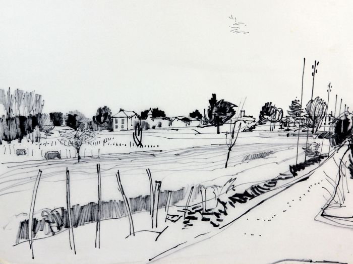 Paul Sharp - Mid 20th Century Pen and Ink Drawing, Landscape