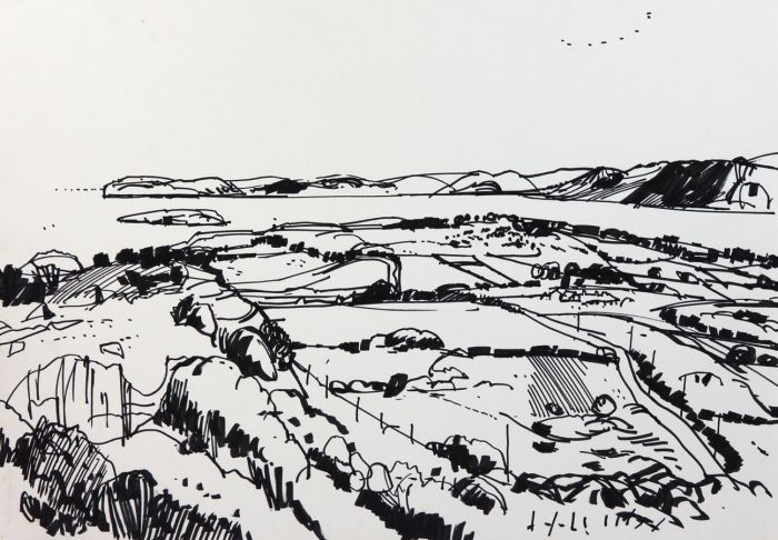 Paul Sharp - Mid 20th Century Pen and Ink Drawing, Landscape