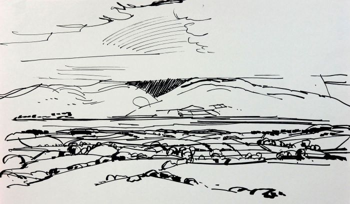 Paul Sharp - Mid 20th Century Pen and Ink Drawing, Landscape