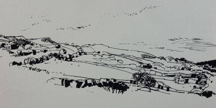 Paul Sharp - Mid 20th Century Pen and Ink Drawing, Landscape