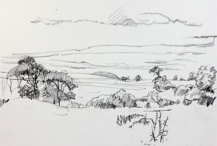 Paul Sharp - Mid 20th Century Graphite Drawing, Landscape