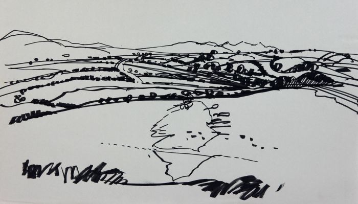 Paul Sharp - Mid 20th Century Pen and Ink Drawing, Landscape