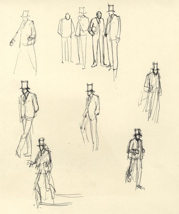 Frances Watt - Mid 20th Century Pen and Ink Drawing, Trader Sketches