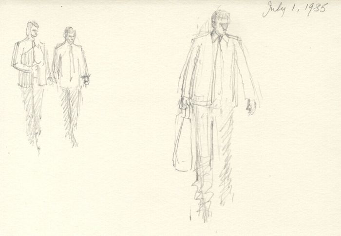 Frances Watt - 1985 Graphite Drawing, Traders