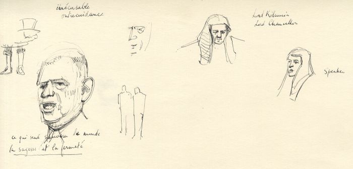 Frances Watt - Mid 20th Century Pen and Ink Drawing, Kilmuir, Lord Chancellor