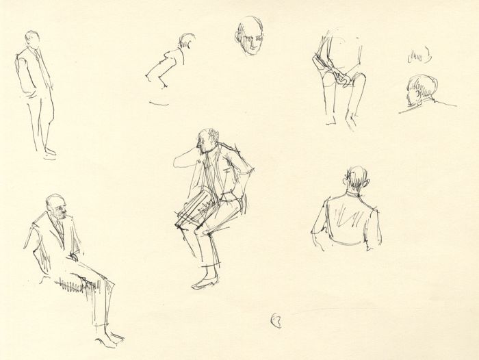 Frances Watt - Mid 20th Century Pen and Ink Drawing, Trader Sketches