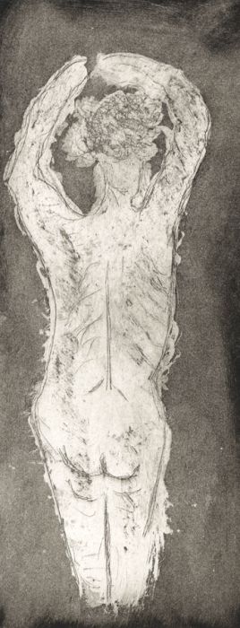 Joan Lewis - Contemporary Monotype, Back View, Black