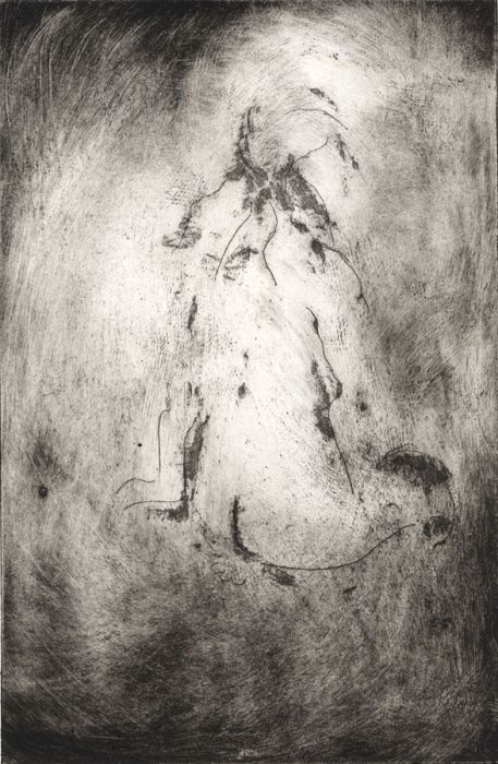 Joan Lewis - Contemporary Monotype, Seated Nude