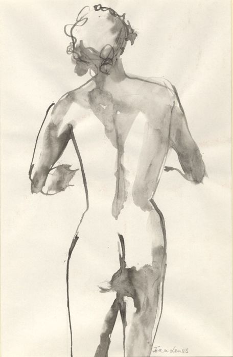 Joan Lewis - Contemporary India Ink, Standing Nude