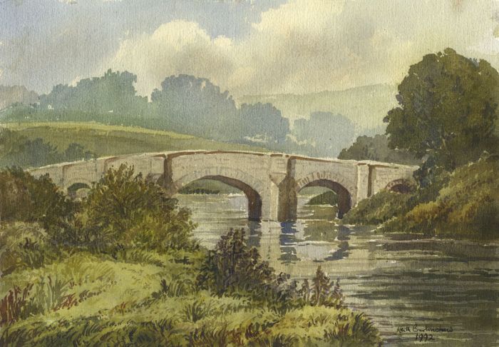 Keith Burtonshaw - 1992 Watercolour, Teston Bridge, Kent